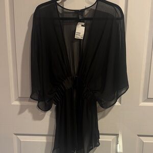 H&M Black Sheer Kimono Coverup